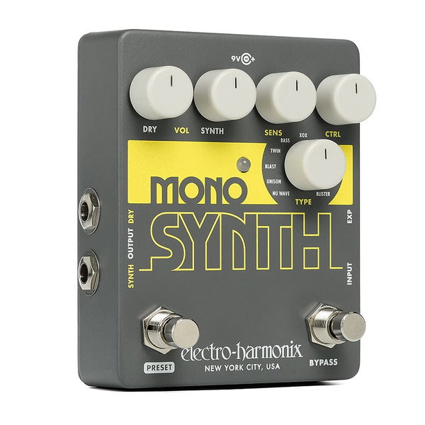 Electro Harmonix Guitar Mono Synth Guitar Monophonic Synthesizer Pedal, 9.6DC-200 PSU included