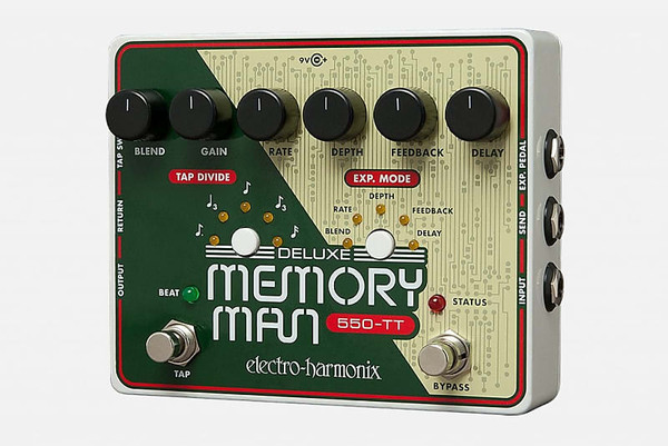 Electro Harmonix MT550 Deluxe Memory Man 550-TT Analog Delay Effect Pedal With Tap Tempo 550mS