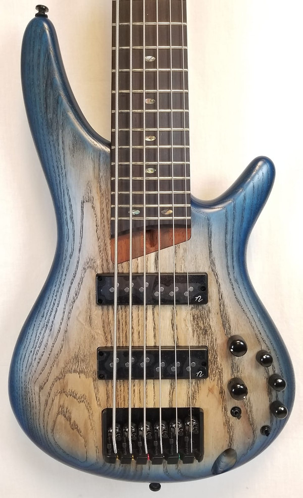 Ibanez SR Standard 6 String Electric Bass Guitar Cosmic Blue Starburst Flat