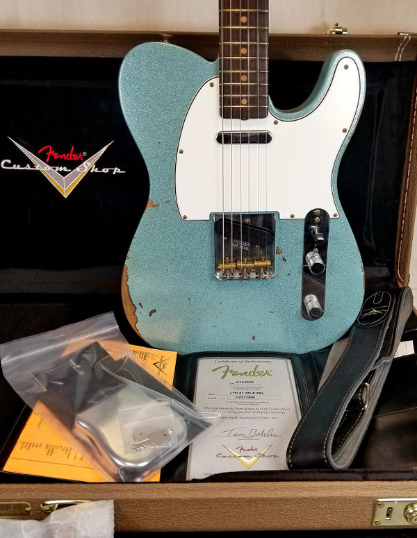 Fender Custom Shop Limited Edition '61 Tele Relic, Twisted Tele Neck/OBG Bridge Pups, AAA Rosewood FB, Aged Daphne Blue Sparkle