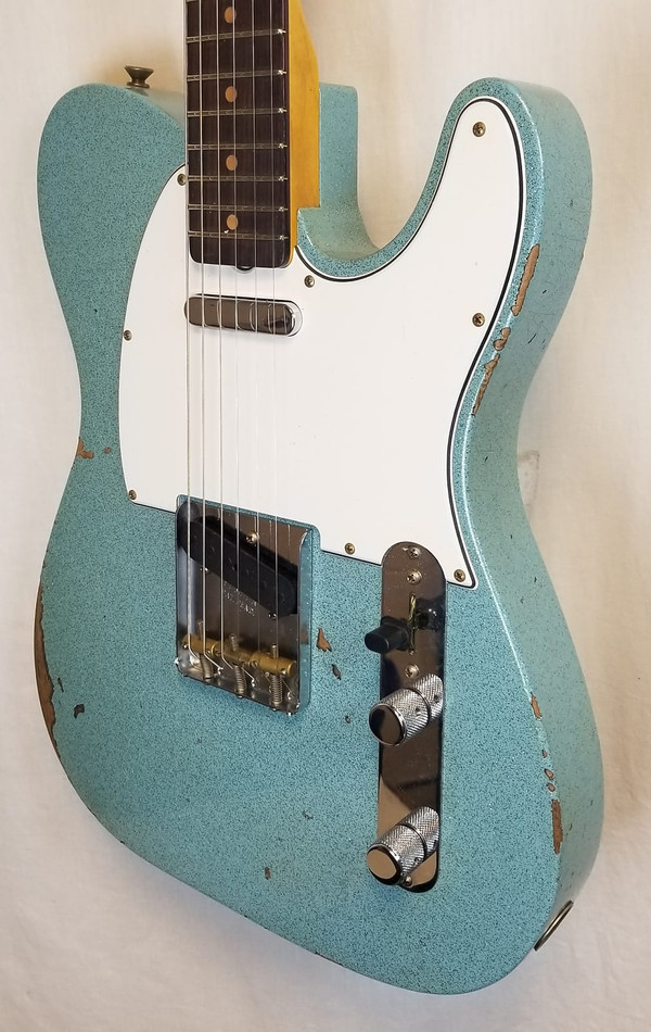 Fender Custom Shop Limited Edition '61 Tele Relic, Twisted Tele Neck/OBG Bridge Pups, AAA Rosewood FB, Aged Daphne Blue Sparkle