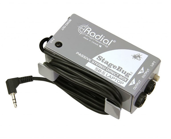 Radial StageBug SB-5 Compact Passive Stereo DI Direct Box for Laptops & Mobile Devices