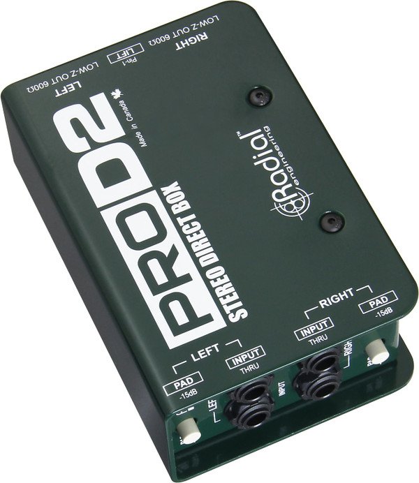 Radial ProD2 Stereo Passive DI Direct Box with Two Channels, Made For High Output Keyboards