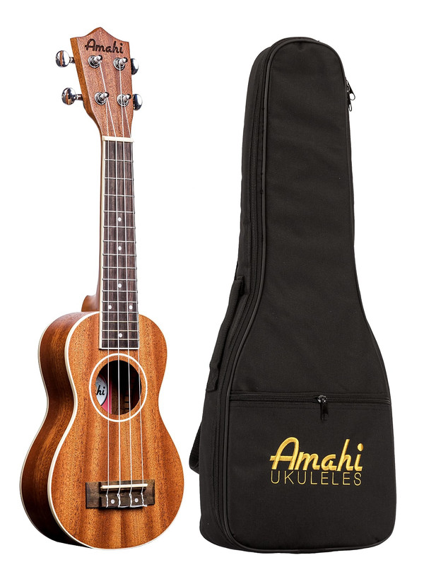 Amahi UK217PT Select Mahogany, Bound Body & Neck, Peanut Shape Soprano Ukulele