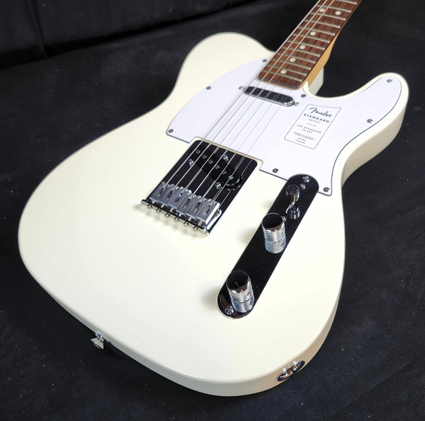 Fender Standard Telecaster Electric Guitar Laurel Fingerboard, White Pickguard, Olympic White
