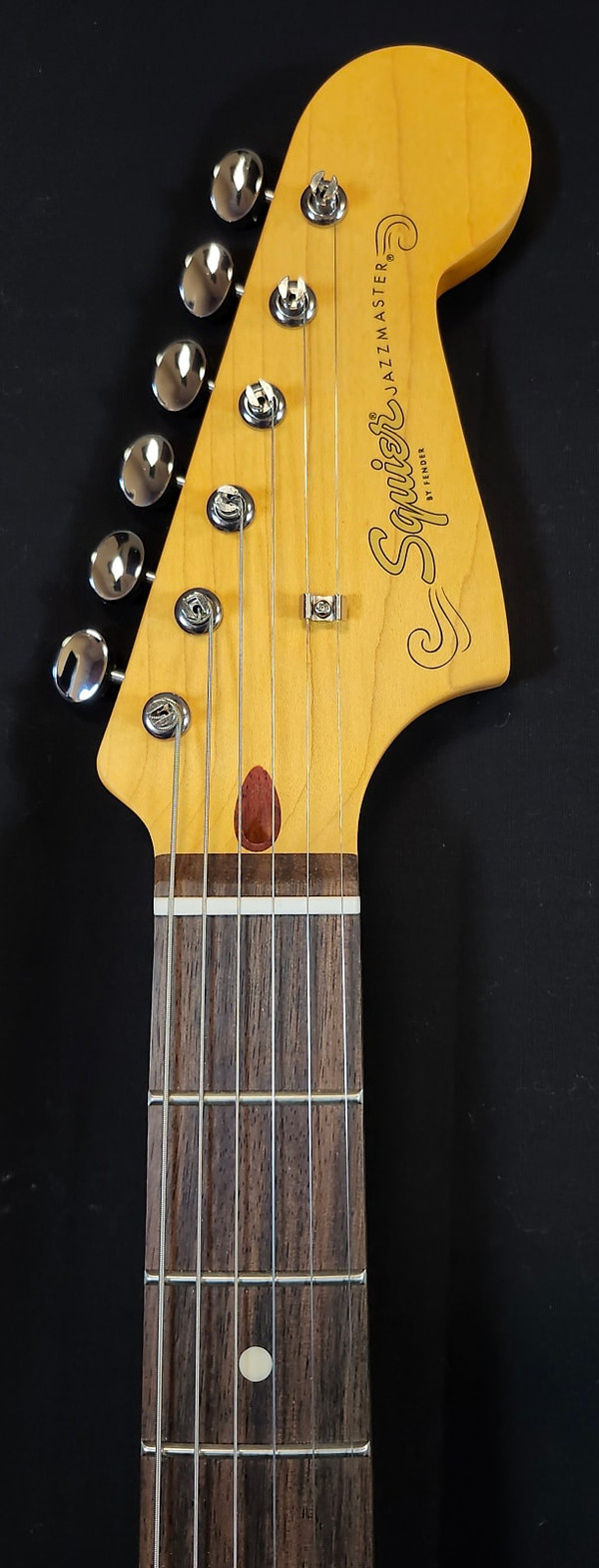 Squier J Mascis Jazzmaster, Laurel FB, Gold Anodized Pickguard, Vintage White