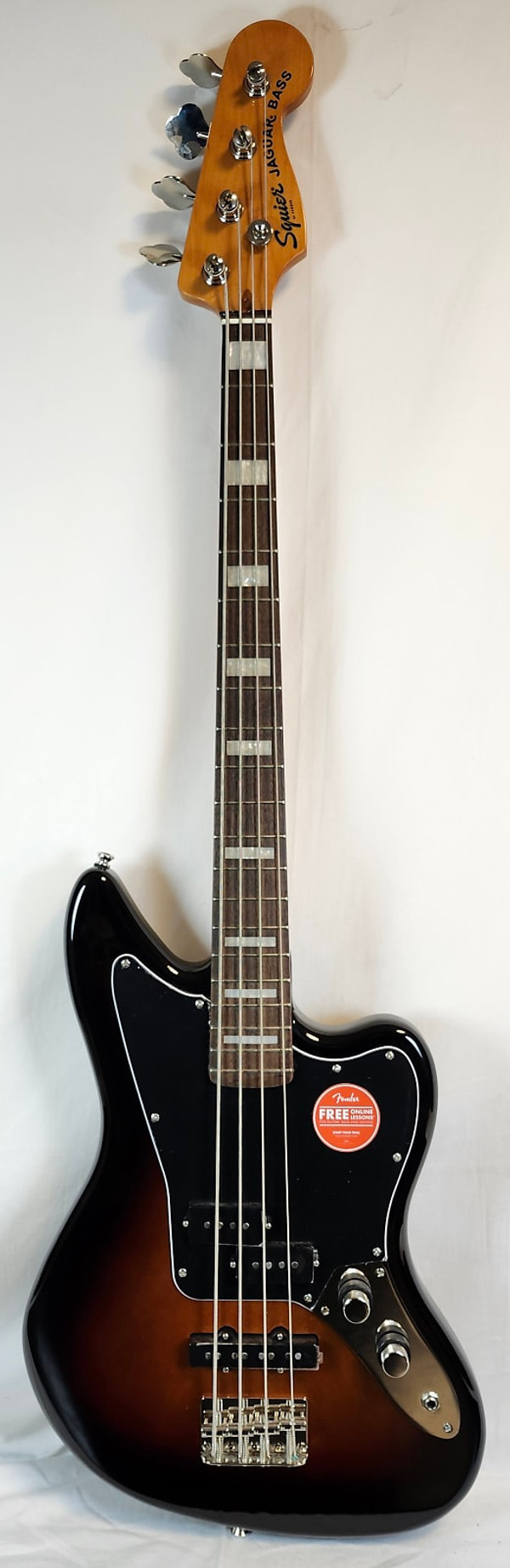 Squier Classic Vibe Jaguar Electric Bass Guitar, Laurel Fingerboard, 3-Color Sunburst