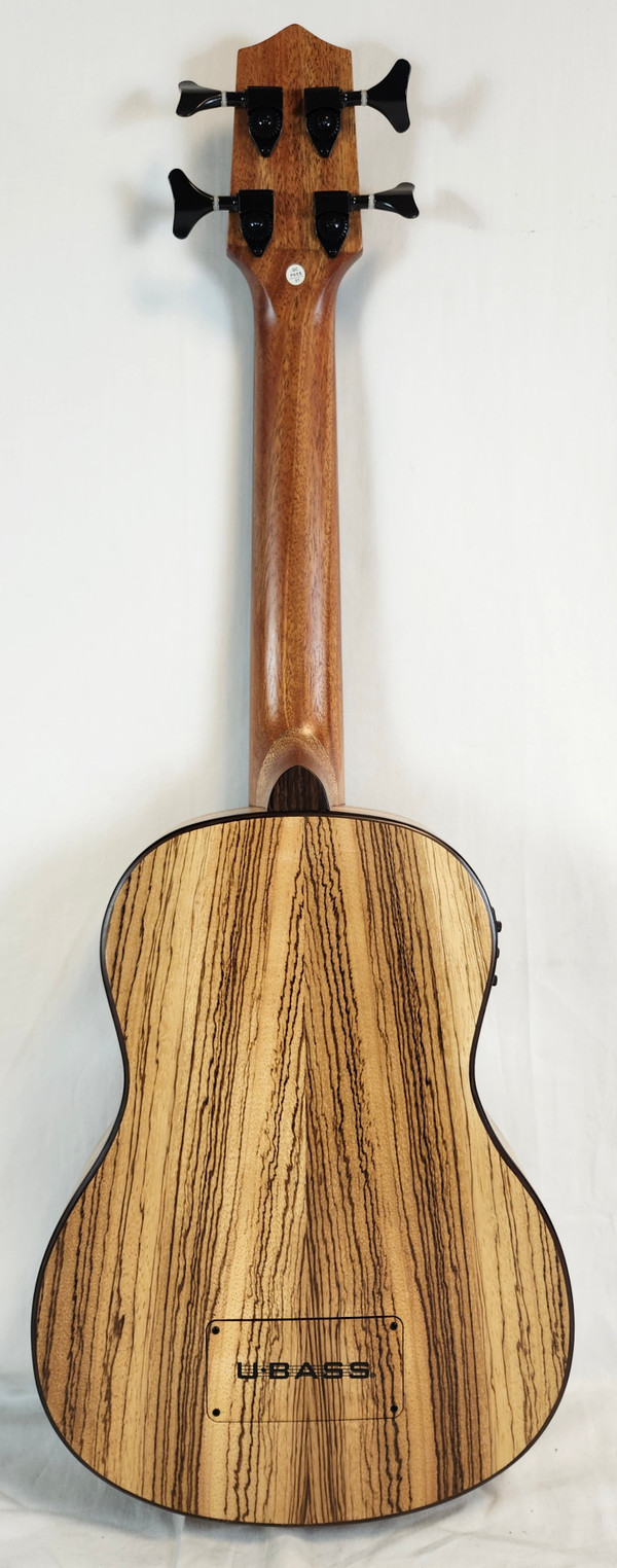 Kala UBASS-ZEB-FS Zebrawood Acoustic-Electric U?BASS, Natural Satin W/Bag