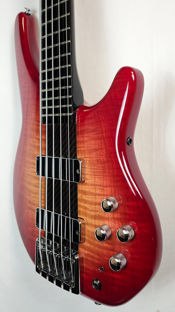 Pre Owned Vintage 1990's Special Edition Status Eclipse Artist Graphite 5 String Electric Bass Guitar