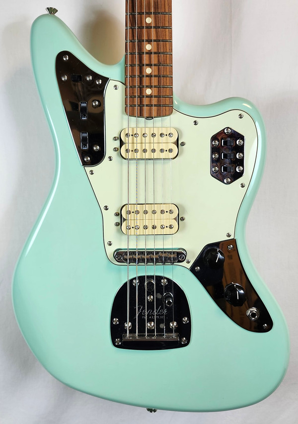 Pre Owned 2022 Fender Vintera '60s Jaguar Modified HH Electric Guirtar, Pau Ferro Fingerboard, Surf Green