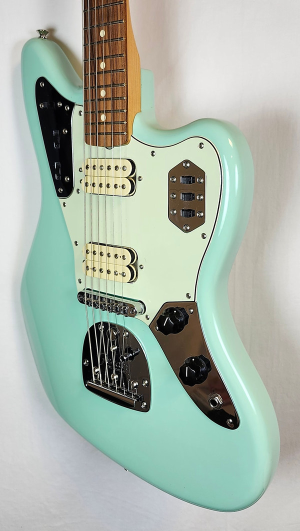 Pre Owned 2022 Fender Vintera '60s Jaguar Modified HH Electric Guirtar, Pau Ferro Fingerboard, Surf Green