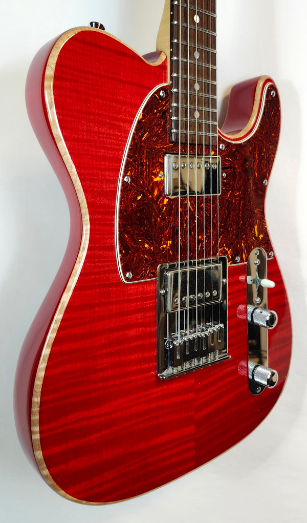 Roomian Guitars Custom Tele, Flame top HH  Electric Guitar W/ HSC