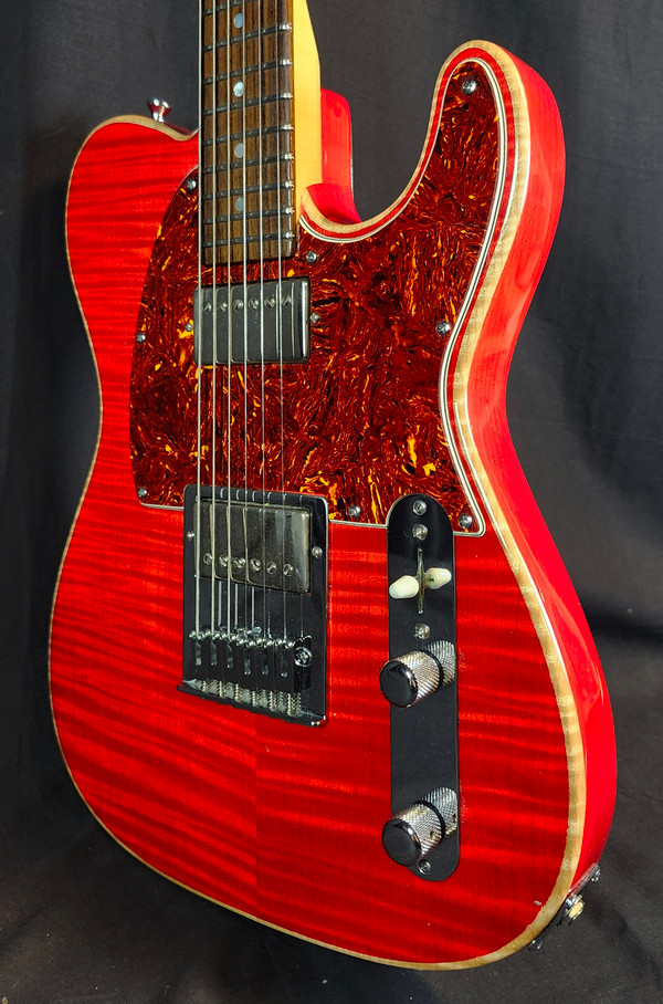 Roomian Guitars Custom Tele, Flame top HH  Electric Guitar W/ HSC