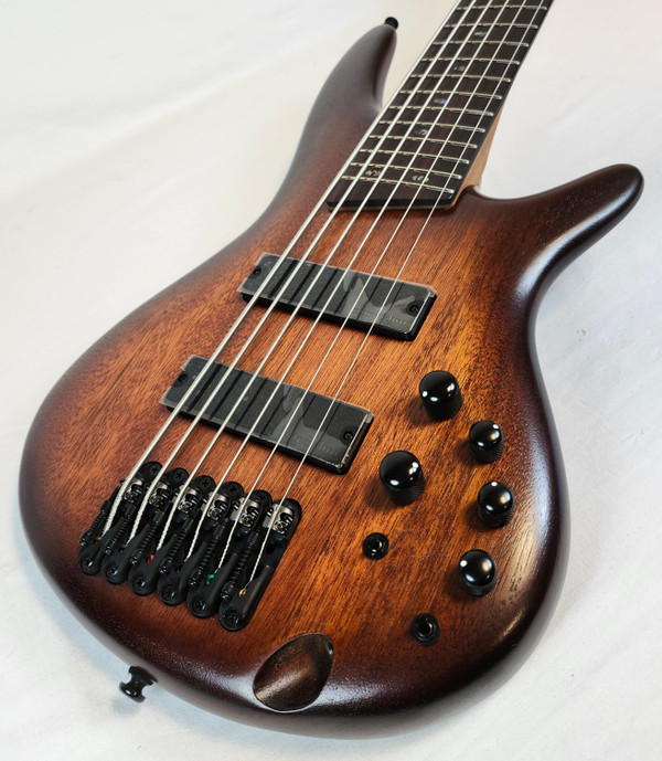 Ibanez SR506A SR Standard 6 string Bass, Mahogany Brown Burst Low Gloss