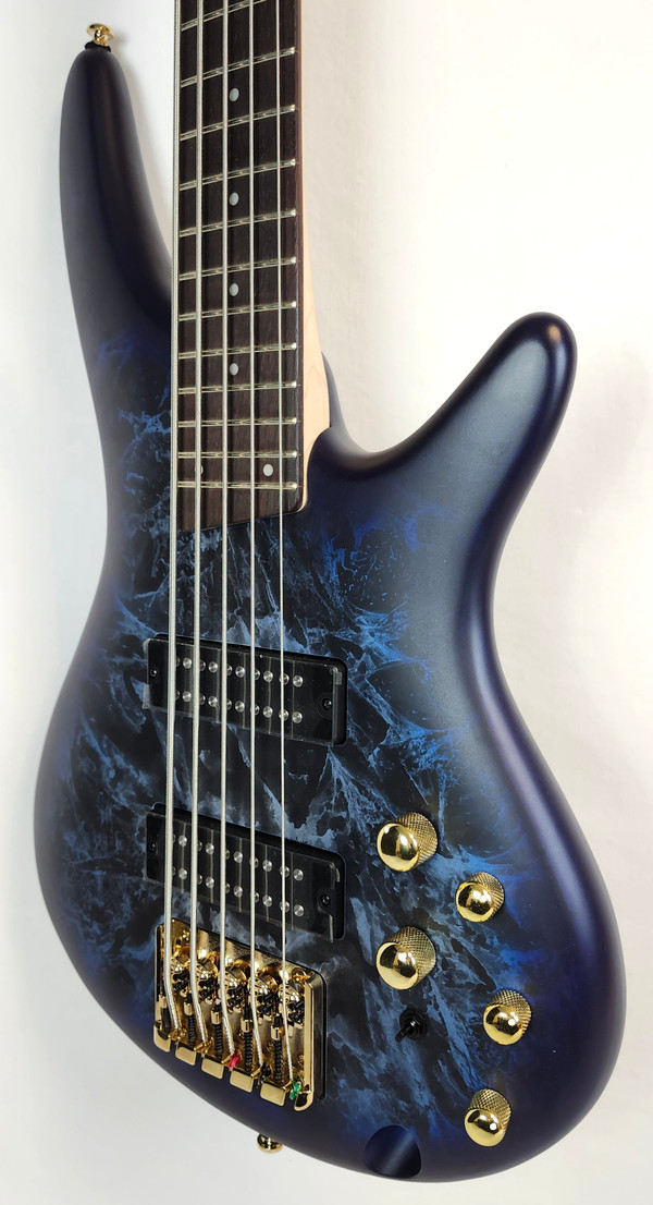 Ibanez SR305EDX SR Standard 5-String Bass, Gold Hardware, Cosmic Blue Frozen Matte