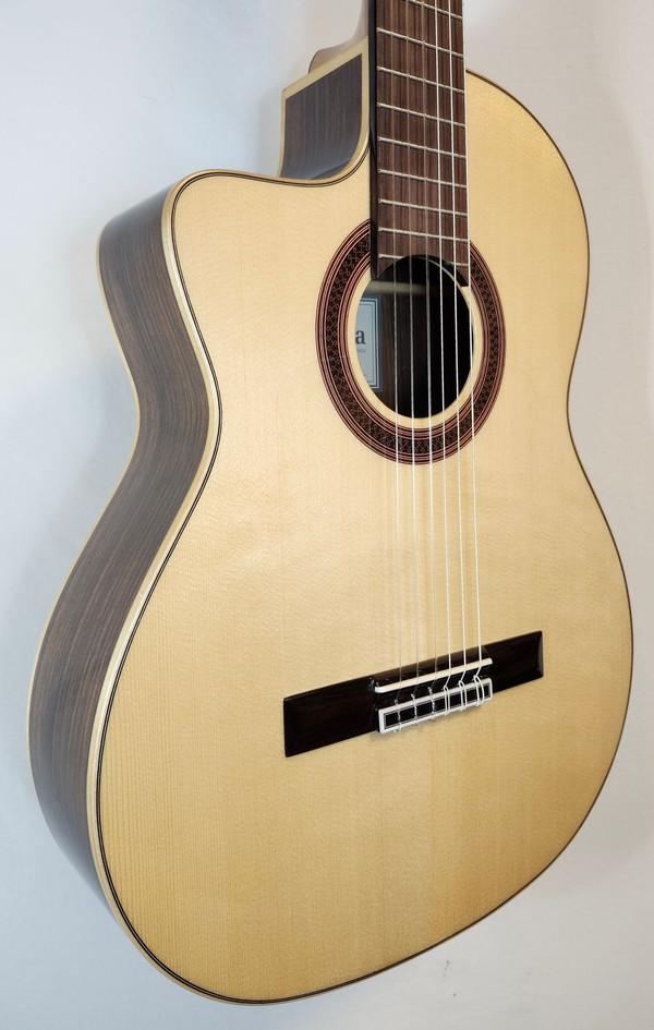 Cordoba GK Studio Negra Left Handed Solid European Spruce Top Cutaway Acoustic Electric Flamenco Guitar