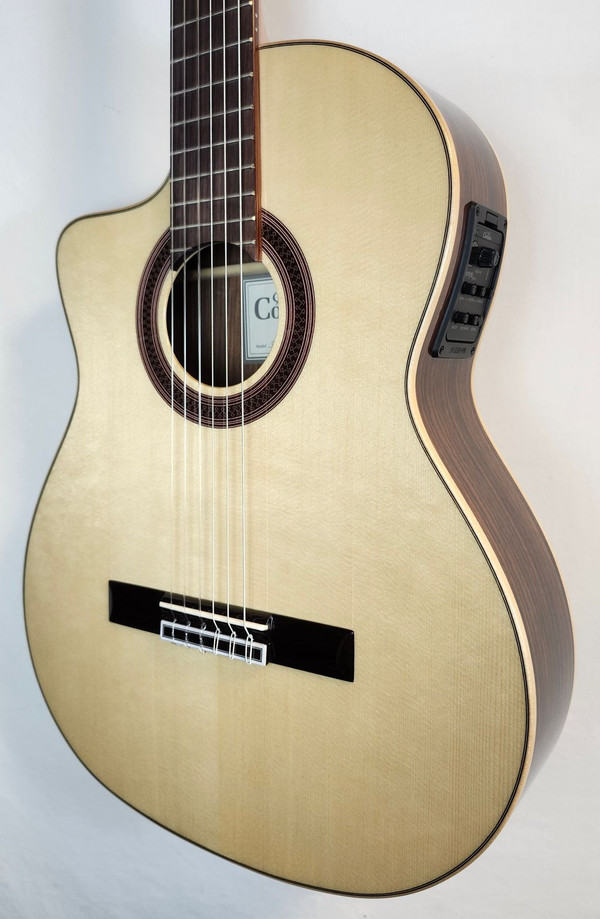 Cordoba GK Studio Negra Left Handed Solid European Spruce Top Cutaway Acoustic Electric Flamenco Guitar