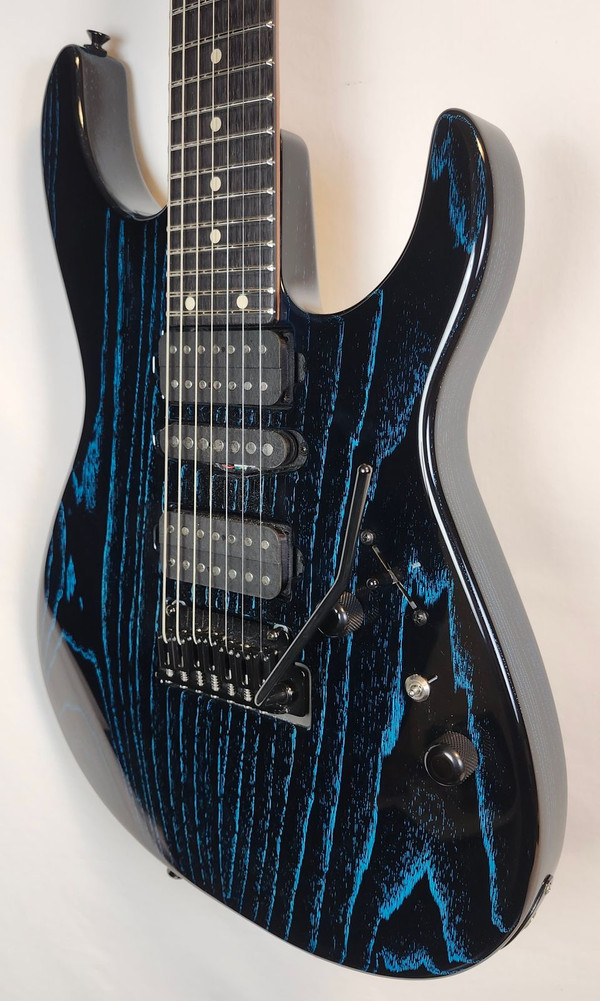 Tom Anderson Pre Owned Angel Player 7, Swamp Ash Body, HSH, Black w/Bora Dog Hair, Logo Bag