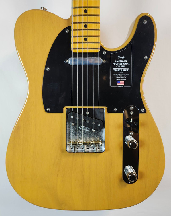 Fender American Professional Classic Telecaster Electric Guitar Maple FB, Butterscotch Blonde