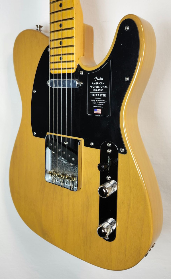 Fender American Professional Classic Telecaster Electric Guitar Maple FB, Butterscotch Blonde