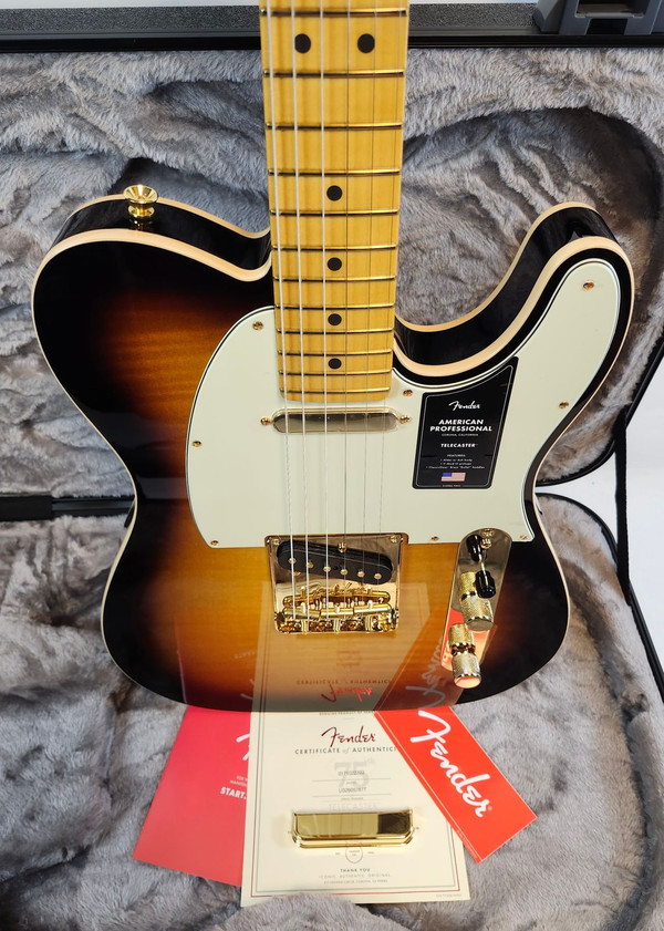 Fender 75th Anniversary American Professional Custom Telecaster, Maple FB,  2-Color Sunburst, HSC