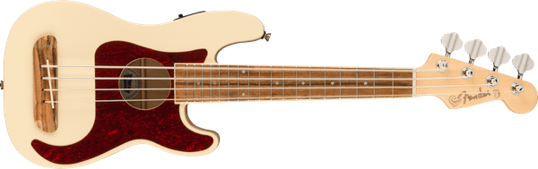Fender Fullerton Precision Bass Elec.Uke, Walnut Fingerboard, Tortoiseshell Pickguard, White