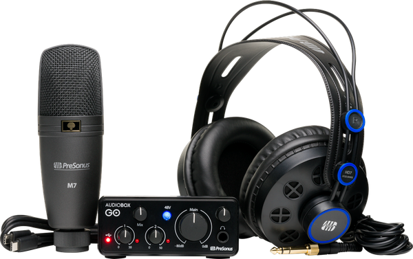 Fender 2777900102 AudioBox GO, 2x2 USB-C Audio Interface Creator Bundle, Black