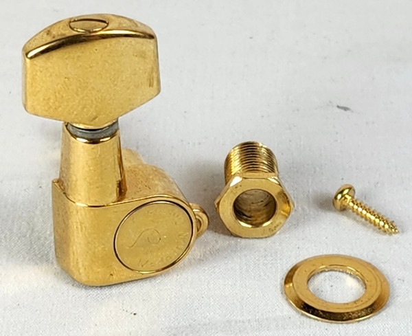 Schaller Pre Owned Vintage M6G Mini Bass Side Gold Guitar Tuners, Made in W.Germany