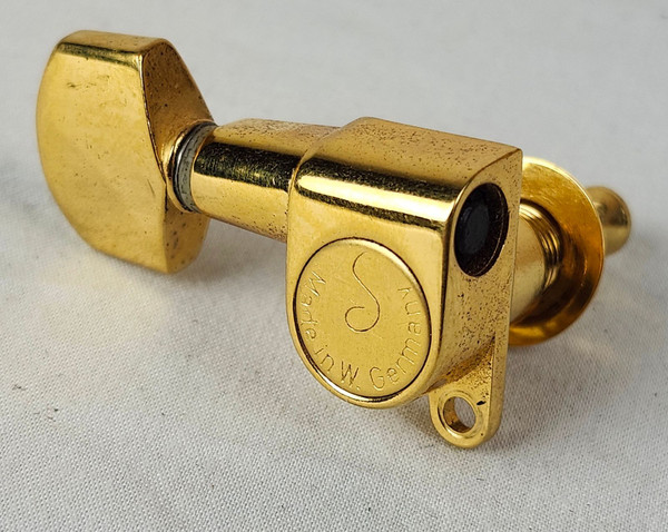 Pre Owned Vintage Schaller M6G Mini Treble Side Gold Guitar Tuners, Made in W.Germany