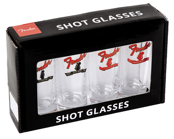 Fender Banner Headstock Shot Glasses, Set of Four