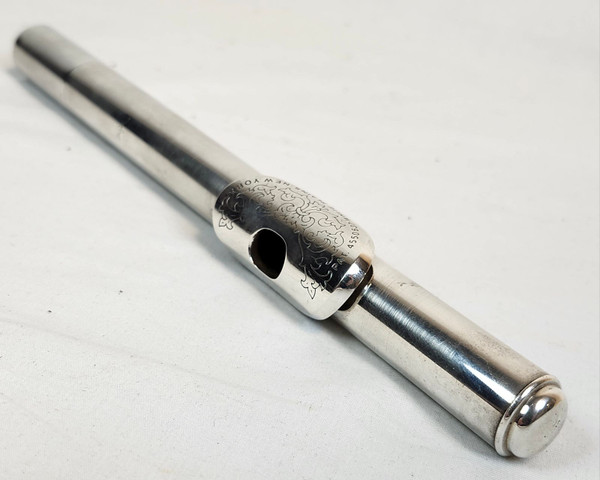 Pre Owned Drelinger Vintage 33-G Professional Sterling Silver Flute Headjoint, Engraved Lip Plate