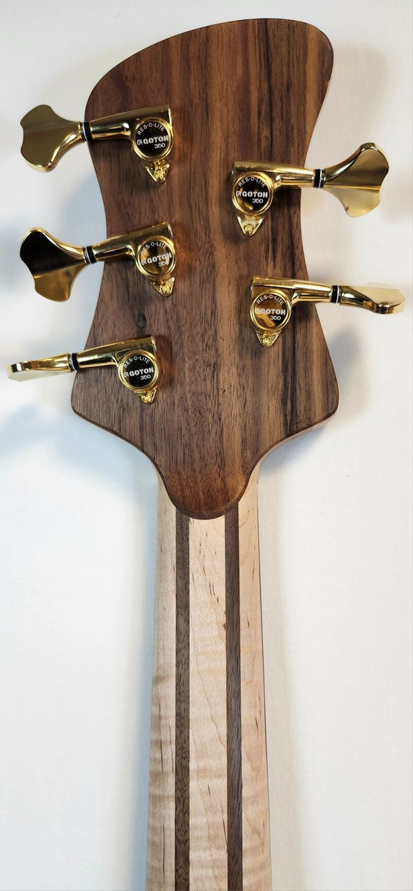 Jones SM1 5 String Brown Walnut and Maple, Boutique  Handmade in England Electric Bass W/Case