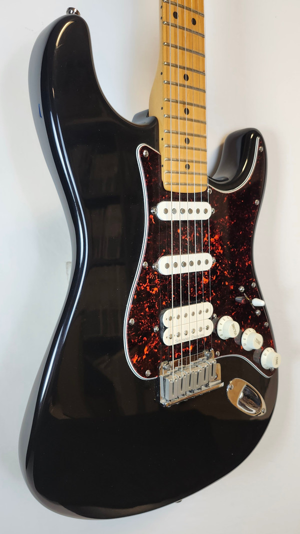 Vintage 1997 Fender U.S. Lone Star Stratocaster, Hot Rod Series, HSS, Black, w/Tweed HSC