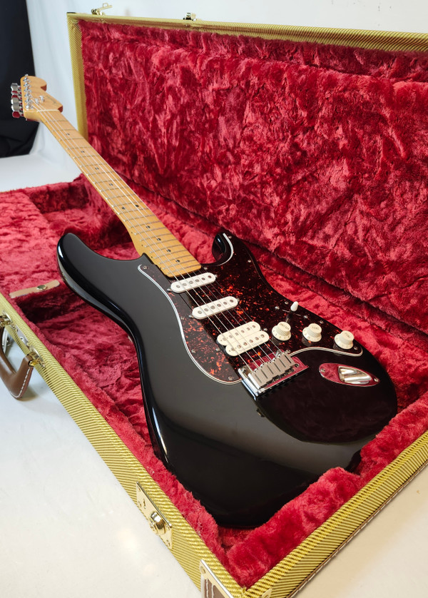 Vintage 1997 Fender U.S. Lone Star Stratocaster, Hot Rod Series, HSS, Black, w/Tweed HSC