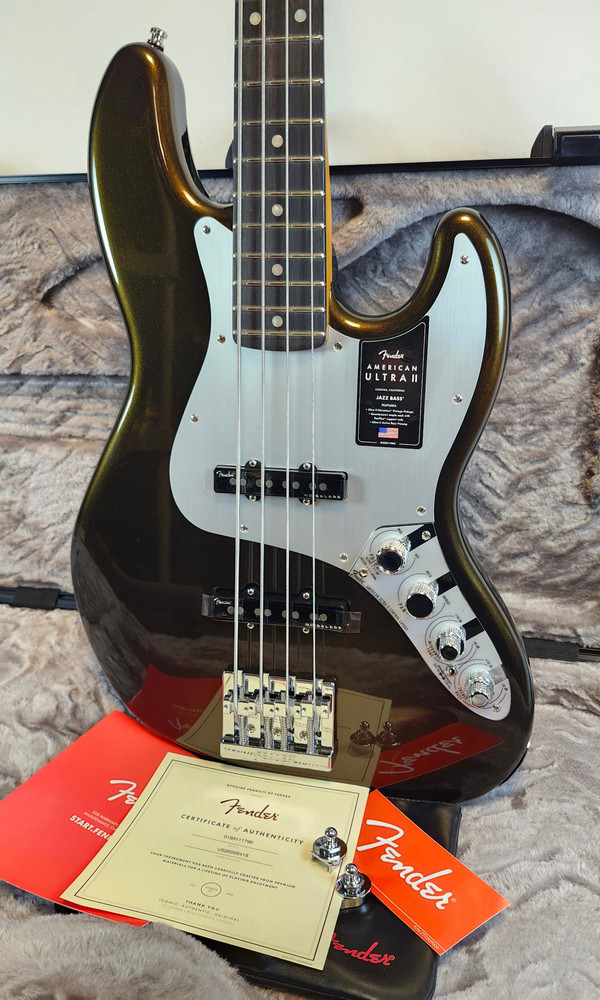 Fender American Ultra II Jazz Bass, Texas Tea, W/HSC