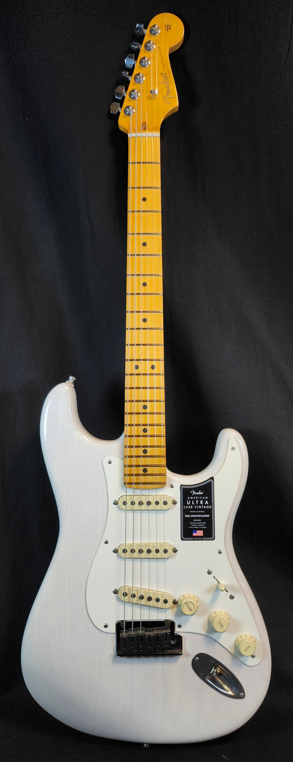 Fender American Ultra Luxe Vintage '50s Stratocaster, Ash Body, White Blonde, HSC