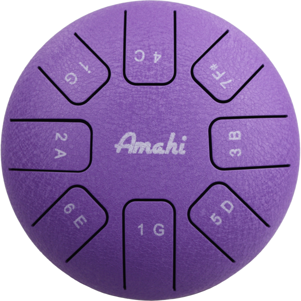 Amahi KLG6PU Steel Tongue Drum, 6 Inch Purple