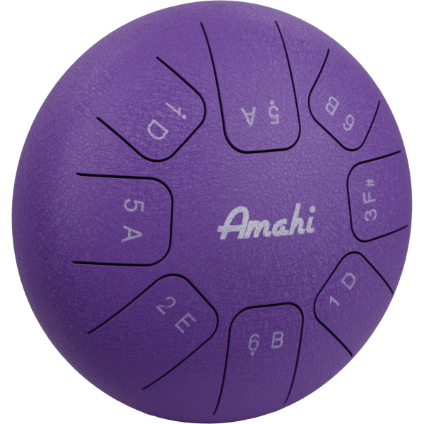 Amahi KLG10PU Steel Tongue Drum, 10 Inch Purple