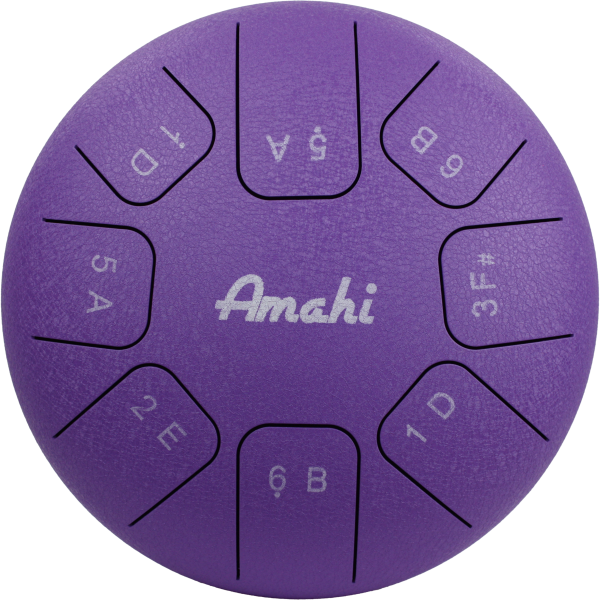 Amahi KLG10PU Steel Tongue Drum, 10 Inch Purple