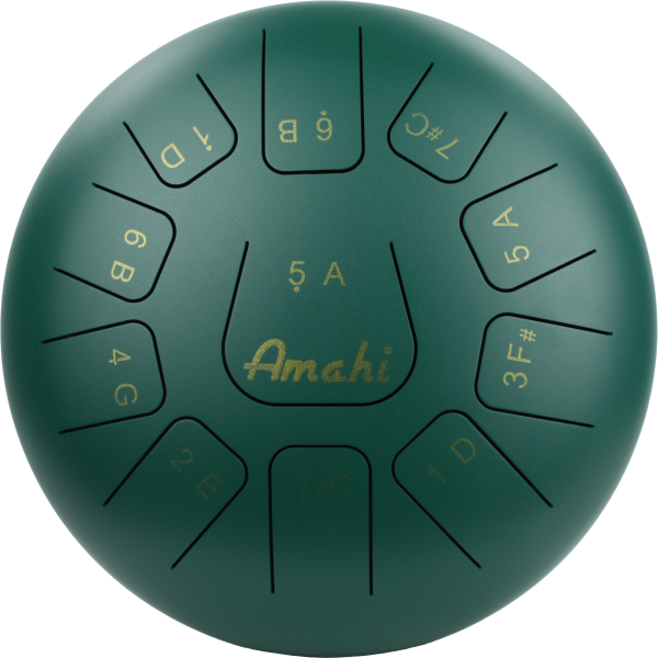 Amahi KLG12-11 Steel Tongue Drum, 12 Inch Green