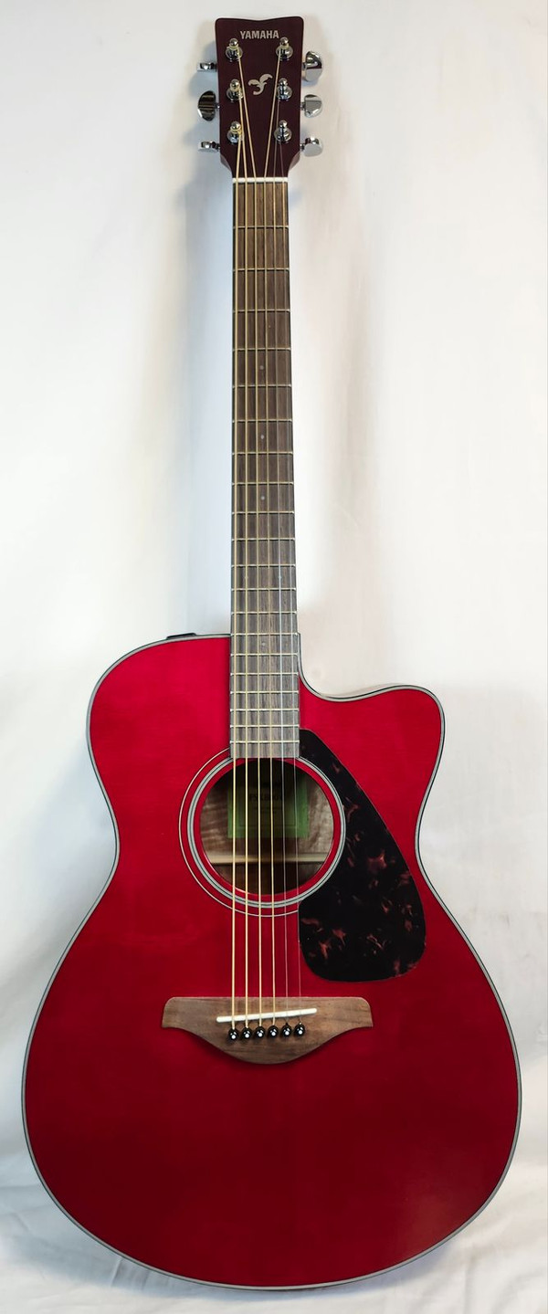 Yamaha FSX800C RR Concert Size Solid Sitka Spruce Top Acoustic Electric Guitar, Ruby Red
