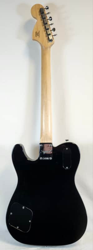 Squier Paranormal Troublemaker Telecaster Deluxe Bigsby Electric Guitar, Laurel Fingerboard, Parchment Pickguard,  Black