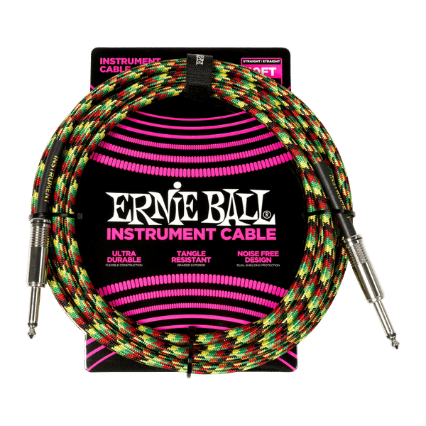 Ernie Ball P06480 Braided Instrument Cable Straight/Straight 10ft - Good Vibrations
