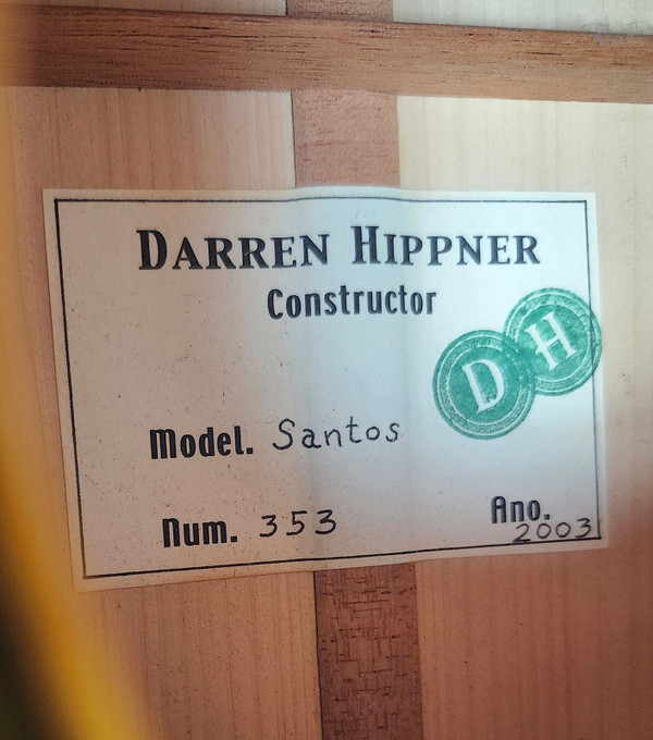 Vintage Darren Hippner 2003 Santos Hernández Flamenco Blanca, Spruce/Cypress, w/HSC