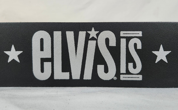 Perri's Leather P25EPSS-852 Elvis Presley Silk Screen Silver Elvis Is Star 2.5” Leather Guitar Strap