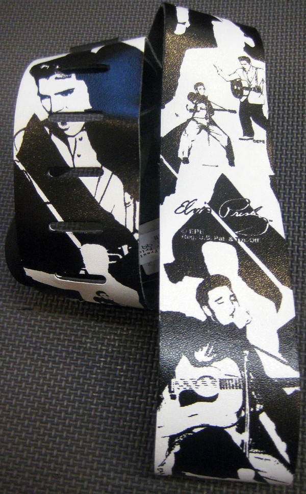 Perri's Leather P25EPSS-854 Elvis Presley Silk Screen Singing Elvis 2.5” Leather Guitar Strap