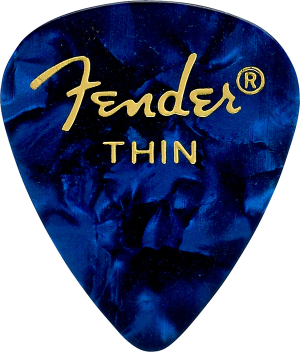 12 Pack of 351 Shape Premium Thin Guitar Picks Blue Moto