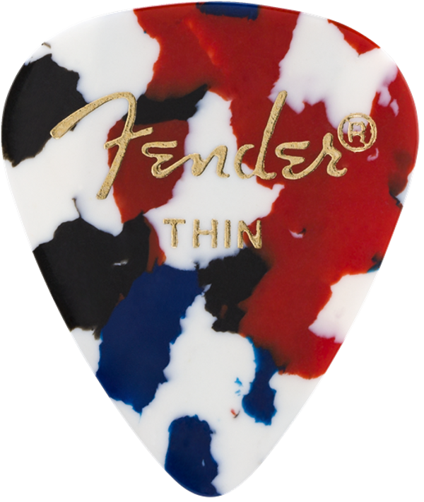 12 Pack of 351 Shape Thin Guitar Picks, Confetti