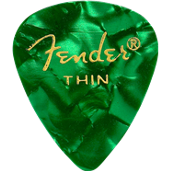Fender 12 Count of Classic 351 Shape Premium Green Moto Thin Guitar Picks