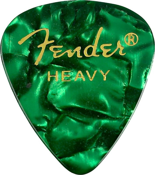 Fender 351 Shape Premium Picks, 12 Pack, Green Moto, Heavy 098-0351-971